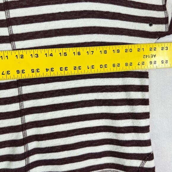 Madewell Sweater Top Womens Small Maroon Stripes Slub - Picture 7 of 15